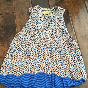 Print U neckline blouse